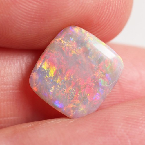 2.33 ct Dark Australian Opal, Natural Solid Opal Polished Cabochon 10.4 x 11 mm - Picture 7 of 10
