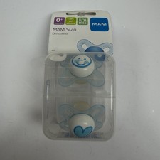 MAM Baby Boy Infant Ortho Pacifier Soothie Binky Safari Animals Blue 10 Months