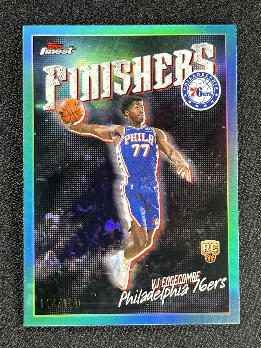 2025-26 Topps Finest Vj Edgecombe #FI-10 Sky Blue Finishers Rookie RC 76ers /150