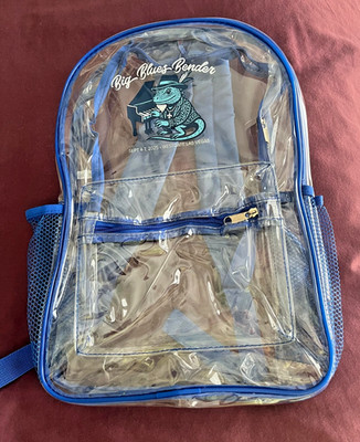 Clear See-Through Backpack from the Big Blues Bender  approx 12 x 16
