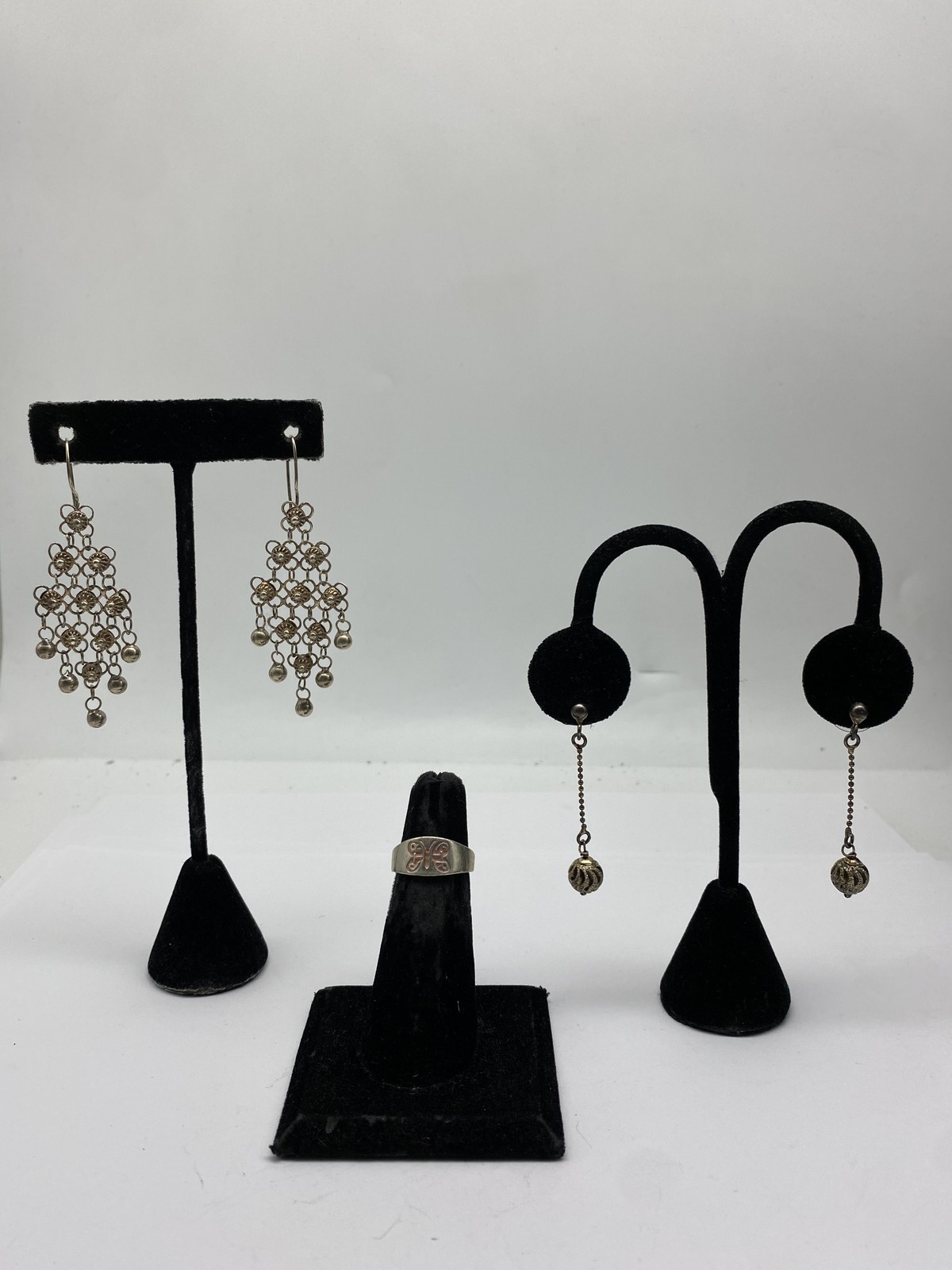 Sterling Silver Assorted Earring/Ring Jewelry Bun… - image 1