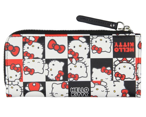 Cartera Sanrio Hello Kitty diseño de personajes a cuadros imitación cuero cremallera completa - Imagen 2 de 4