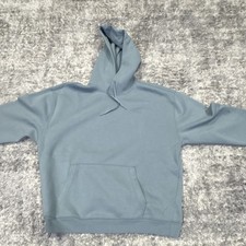 Hollister Men's Gray Pullover Hoodie Fleece Cotton Blend Drawstring Pockets XL