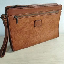 Burberry Burberrys Brown Leather Clutch Bag Second Men Bag LTD Collection Access