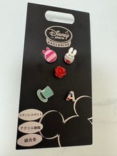 Disney Store Alice in Wonderland Earrings Set of 5, Stainless Steel  Acrylic,