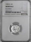 1920-D  10C  MERCURY SILVER DIME  NGC AU DETAILS "CLEANED" #8405234-023