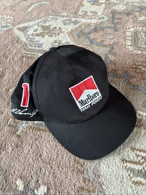 Vintage Marlboro Hat Cap Snapback Black Racing #2 Fitti Paldi #1 Al Unser Penske
