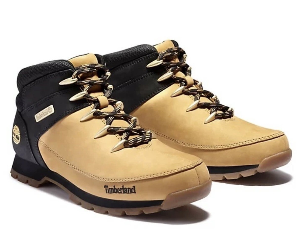 's Euro Sprint Leather Hiker Boots Wheat Black Sz 8.5 New