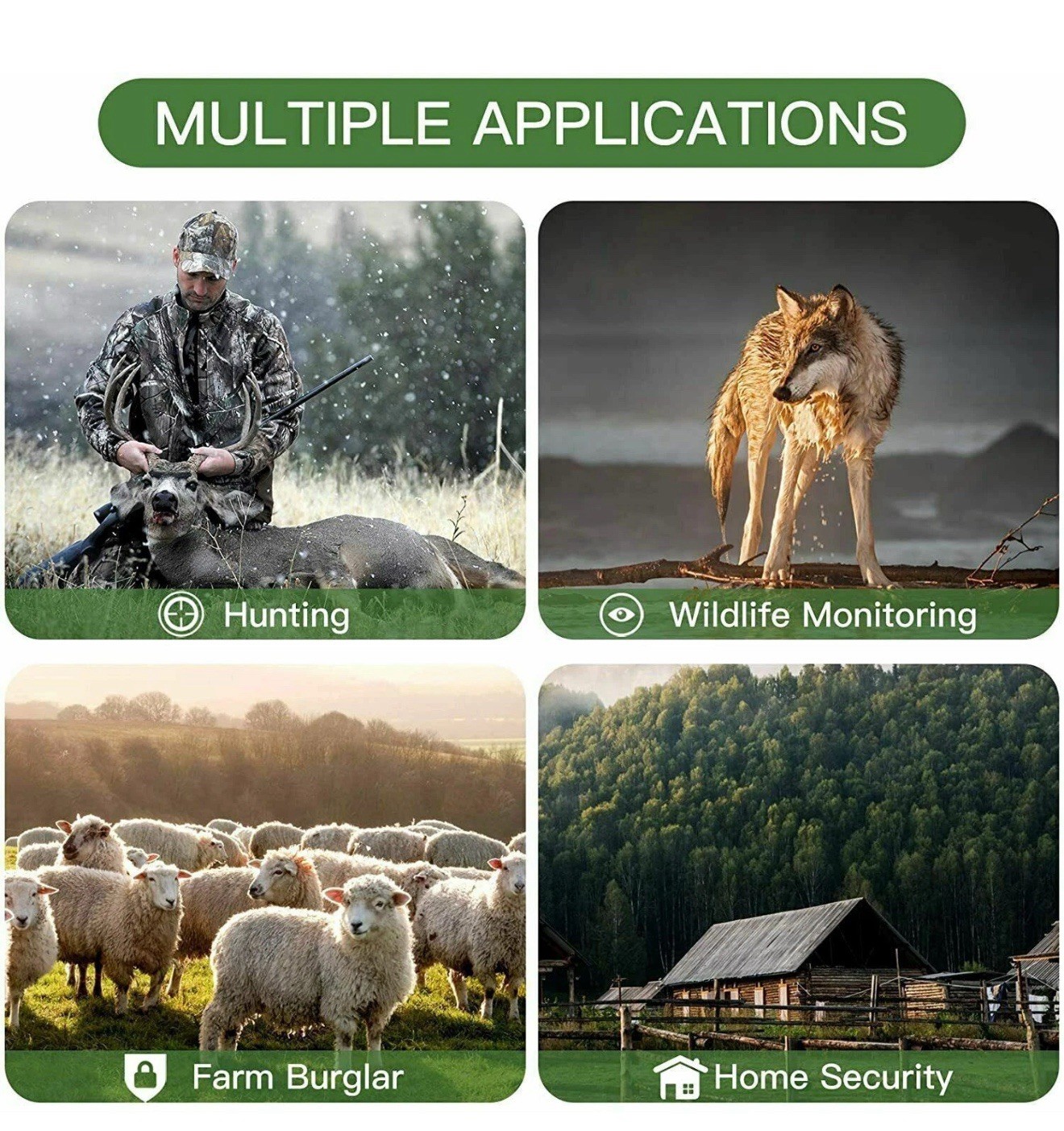 2PCS 24MP Hunting Game Trail Camera 1080P Wildlife Outdoor Cam Night Vision+32GB