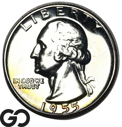 1955 Washington Quarter PROOF, Beautifully Toned Gem PF