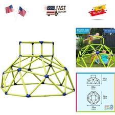 Durable Monkey Bars Climbing Dome - Safe Outdoor Play for Ages 3-8, Green/Blue