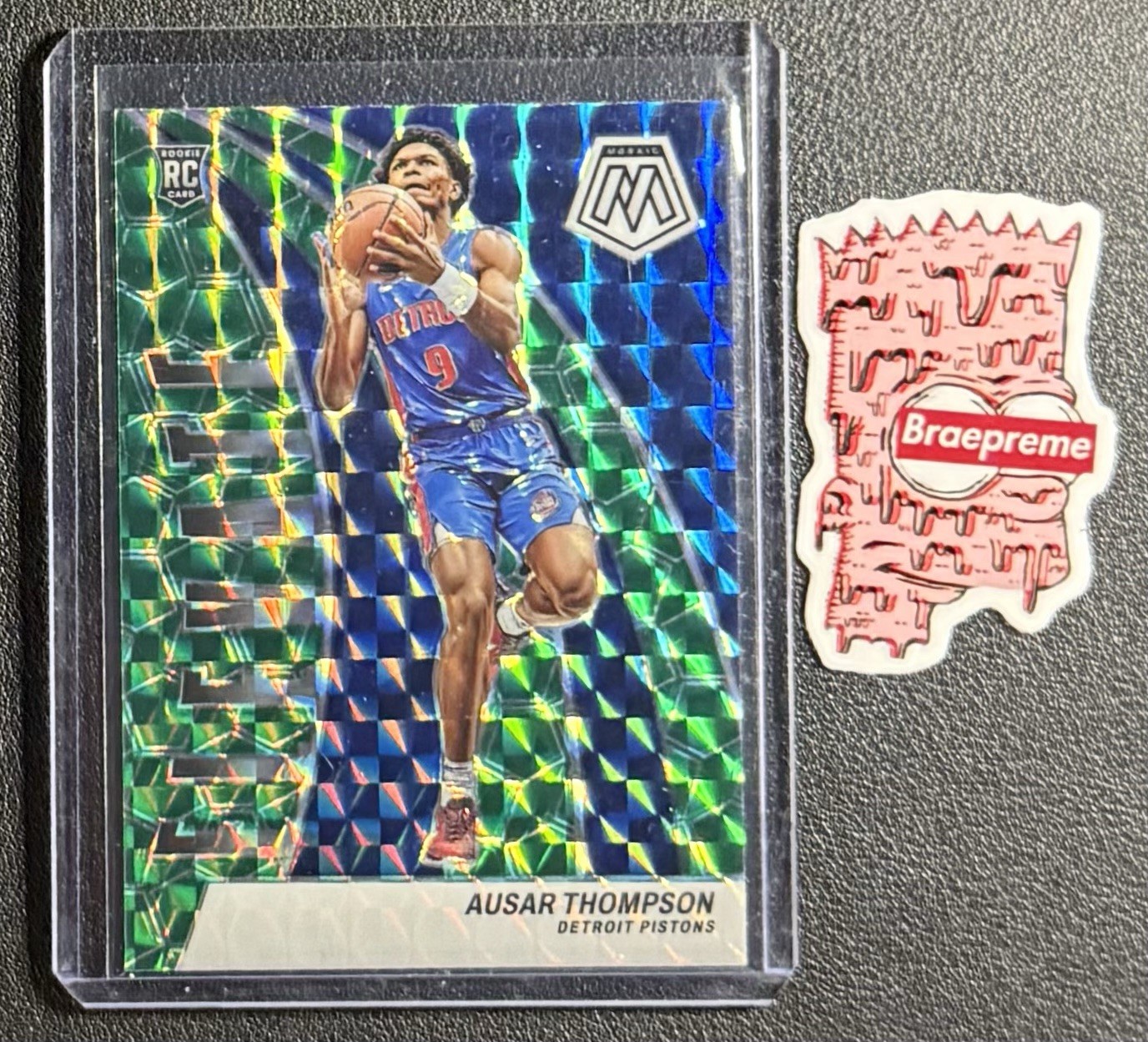 2023-24 Mosaic #10 Ausar Thompson Elevate Green Prizm RC Rookie Pistons