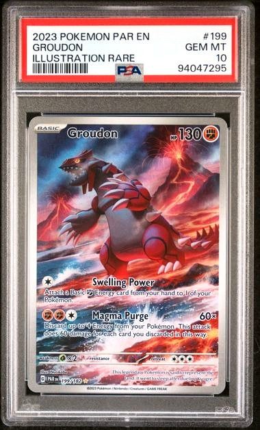 POKEMON GROUDON 2023 PARADOX RIFT #199 ILLUSTRATION RARE PSA 10