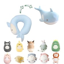 Kids Travel Pillow - 2-in-1 Deformable Kids Neck Pillow for Traveling, Soft U...