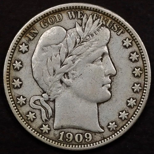 1909 50c Barber Half Dollar - XF