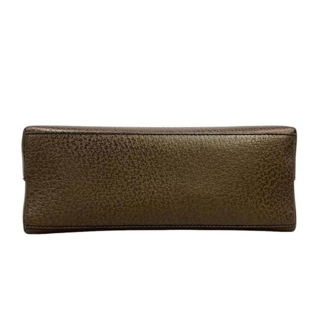 Gucci Bamboo Handbag Leather Dark Brown Used, Stylish, 21x20x8cm thumbnail 6