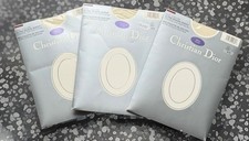 Christian Dior 3 Pantyhose Ultra Silken Sheer Cntrol Top Ivory Sandalfoot SIZE 2
