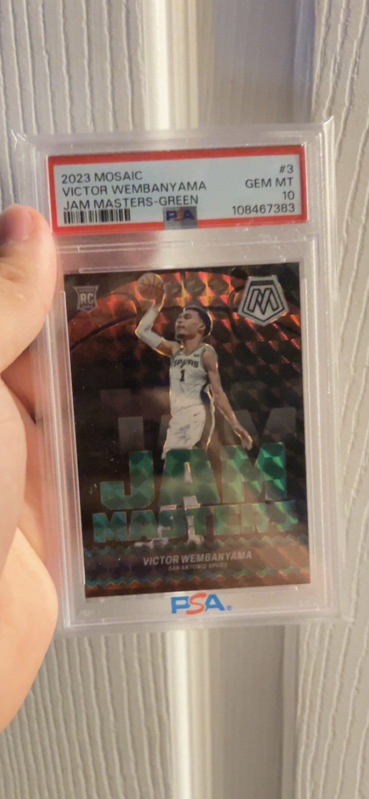2023 PANINI MOSAIC JAM MASTERS GREEN #3 VICTOR WEMBANYAMA ROOKIE RC PSA 10 GEM