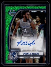 Prince Aligbe 2024-25 Bowman U Chrome Green Shimmer Refractor Auto A Card #82