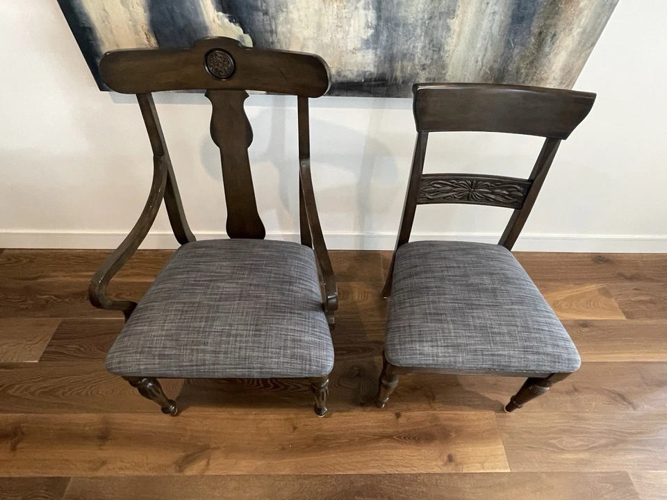 Ethan Allen Dining Table Set with 8 Chairs and 2 Leaves - Image 2 of 4