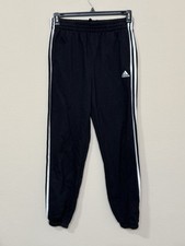 Adidas Youth Black White Striped High Rise Tapered Athletic Pants XL 18-20