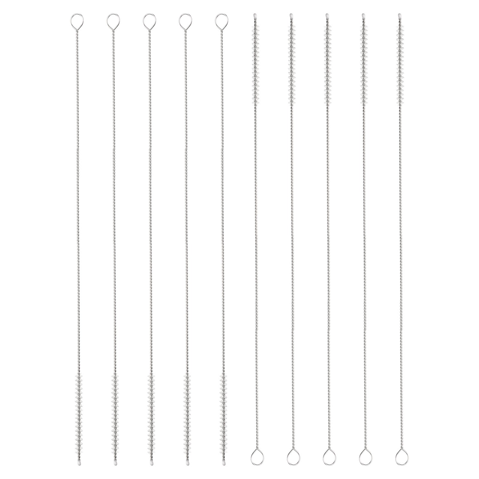 10Pcs Straw Cleaner Brush Set 12 Inch Length 5mm OD Nylon Bristles White