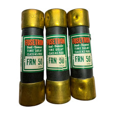  Pack of 3 Bussmann FRN50 Fusetron Dual-Element Time Delay Fuse, 50A, 250V