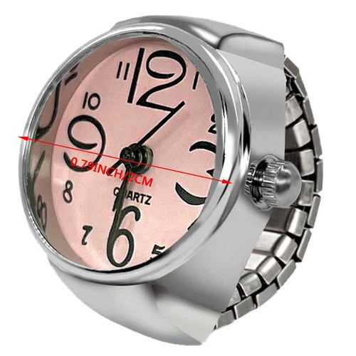 Creative Elastic Round Ring Watch Stainless Steel Finger Quartz Watch Men Women - Foto 6 di 17