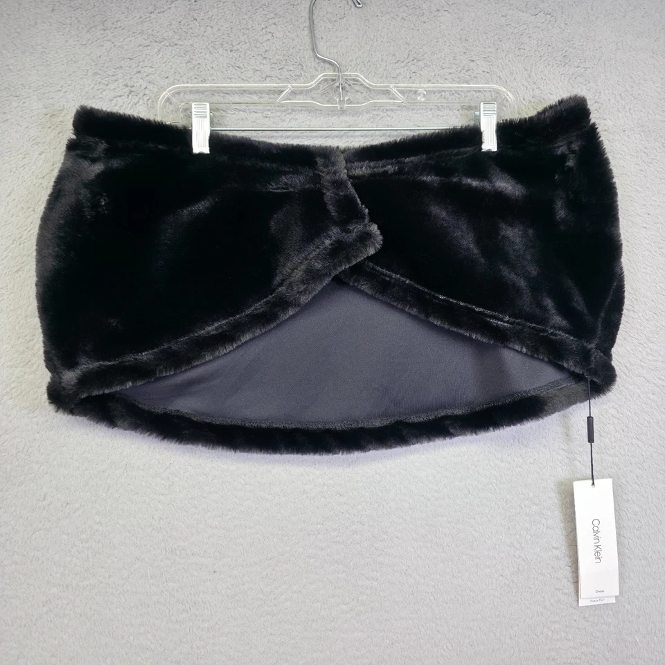 Calvin Klein Bolero Encogerse de hombros para mujer M Negro Imitación Piel Noche Formal Cubrir Corto Foto 2 de 4