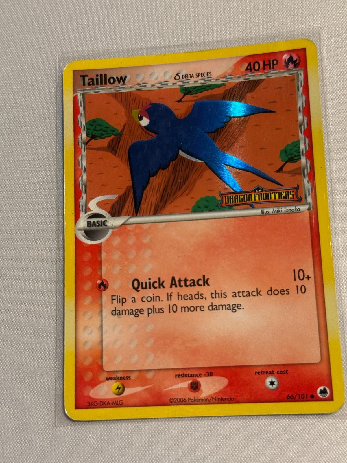 Taillow 66/101 Common Dragon Frontiers Pokemon Reverse Holo HP (Stamped)