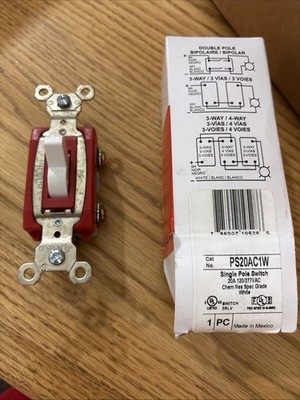 Pass & Seymour PS20AC1W 20A Single Pole Light Switch White