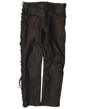 Hein Gericke Herren Straight Lederhose W36 L32 schwarz Leder KT17