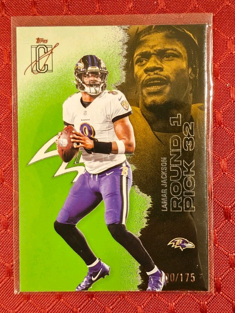 2025 Topps Signature Class Lamar Jackson Ravens #5 Lime Green /175 Ravens 