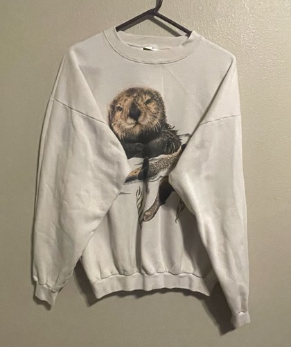 Vtg 90’s TULTEX Sea Otter Men’s 2XL Pullover Crewneck Sweatshirt S339 - Picture 5 of 10
