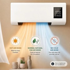2 in 1 1800W Wall Mounted Electric Heater & A...