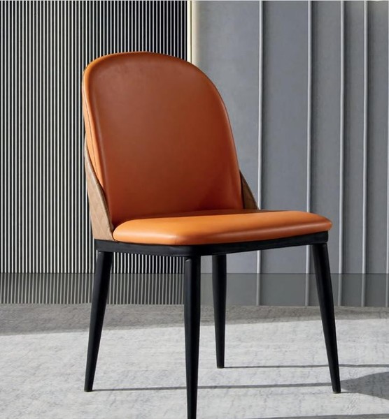 Oranger Stuhl Esszimmer MöBel Designer Einsitzer Holz Textil StüHle-image
