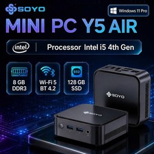 Mini PC Y5 AIR Intel Core I5 4250U 8GB RAM 128GB ROM Windows 11 Pro WiFi BT4.2