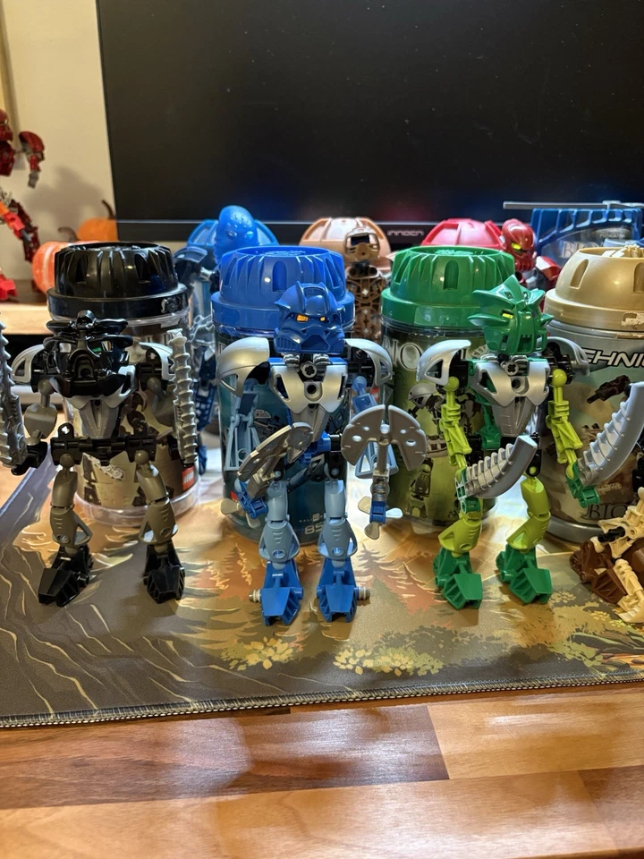 批量 11 件 乐高 Bionicles Toa Mata Metru Nuva Hordika Barraki 带罐子 CIB — 第 3/4 张图片