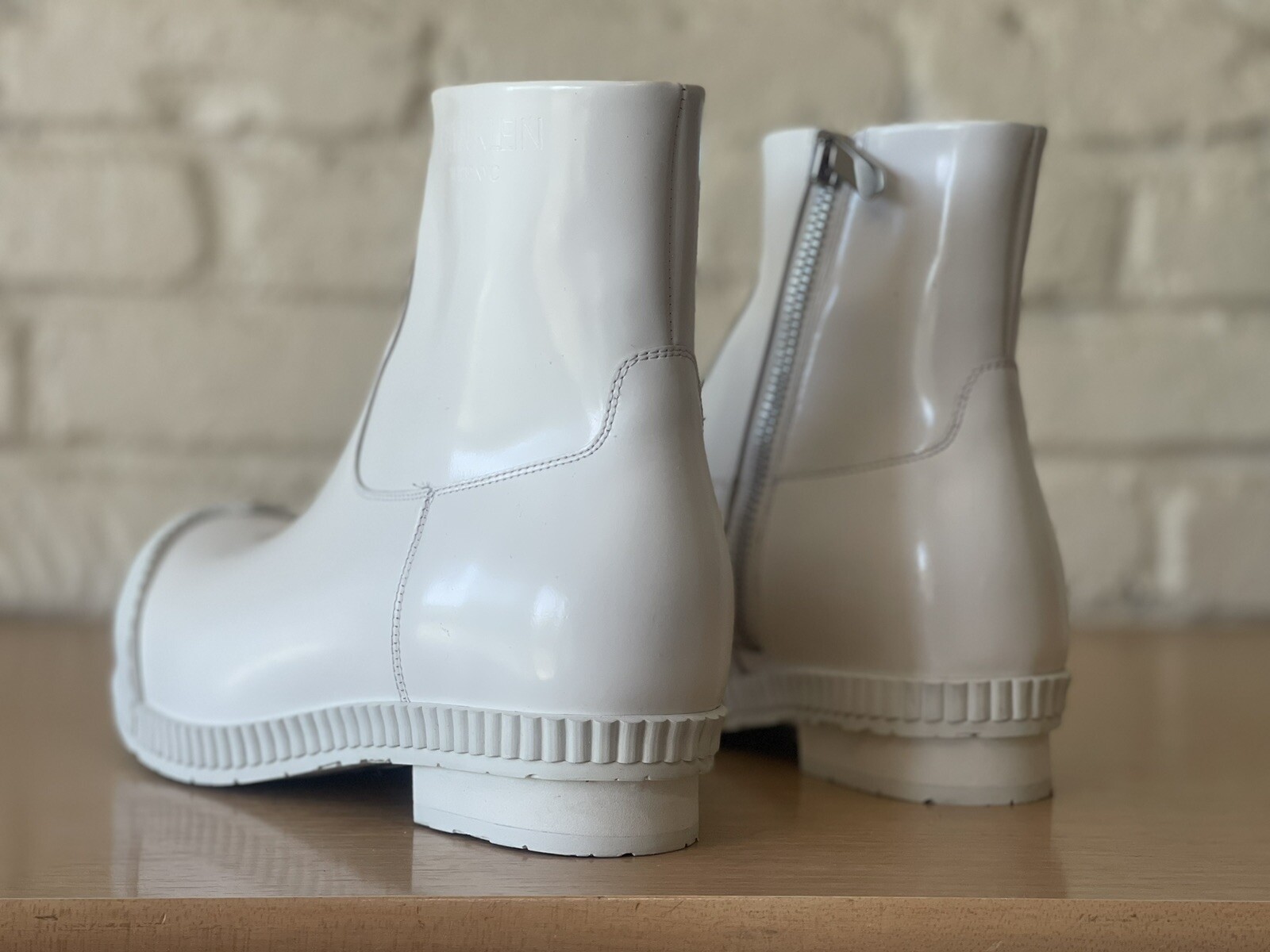 Calvin Klein 205W39NYC Deicine Spazzolato Leather Ankle Boots White 39.5 US 9 image 7