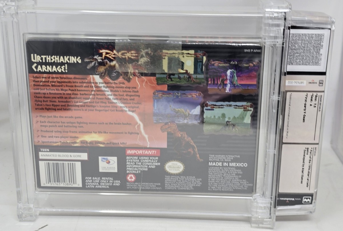 Primal Rage Super Nintendo SNES New Factory Sealed WATA Grade NIB