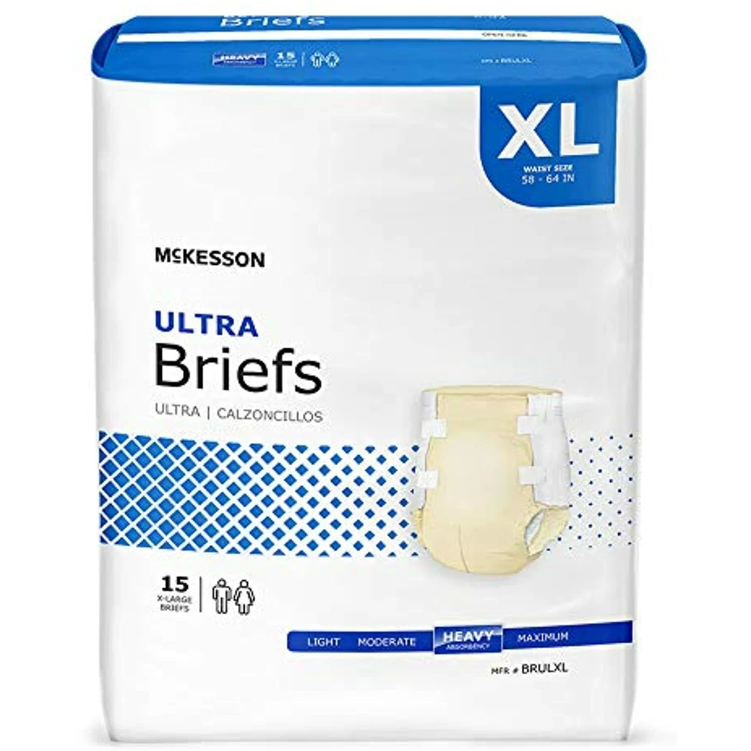 McKesson Ultra Adult Incontinent Brief, X-Large, Hvy Absorbency, Case of 60