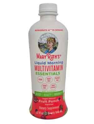 Mary Ruth's Liquid Morning multivitamin Fruit Punch 32floz (946ml)EXP:12/25