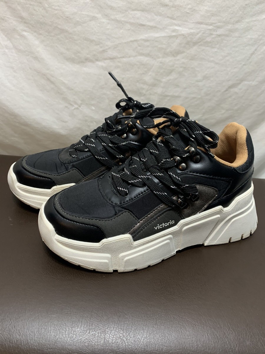 Victoria A19us women's shoes low sneakers with wedge 149100 BLACK