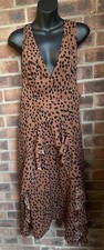Nasty Girl Collection Brown Black Animal Print Backless Rara Dress Size 10