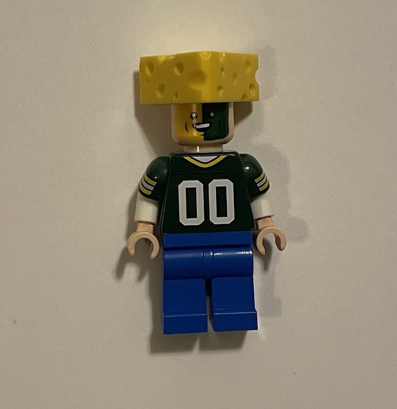 Citizen Bricks Cheese Head V1 Big Sports Guy Version Custom Lego  Minifigure
