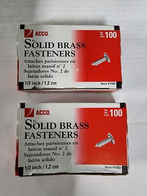 Acco 71502 Brass Round Head Fasteners, 1/2