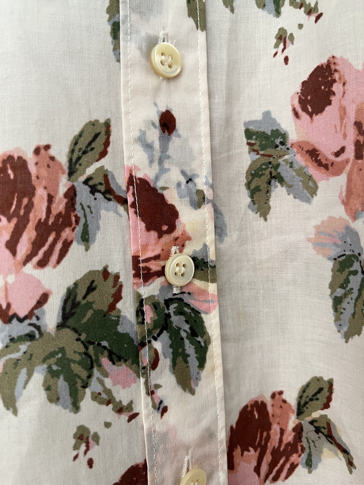 Camicia camicetta cotone Saint Laurent Paris rose floreale abbottonata PICCOLA S 36 FR