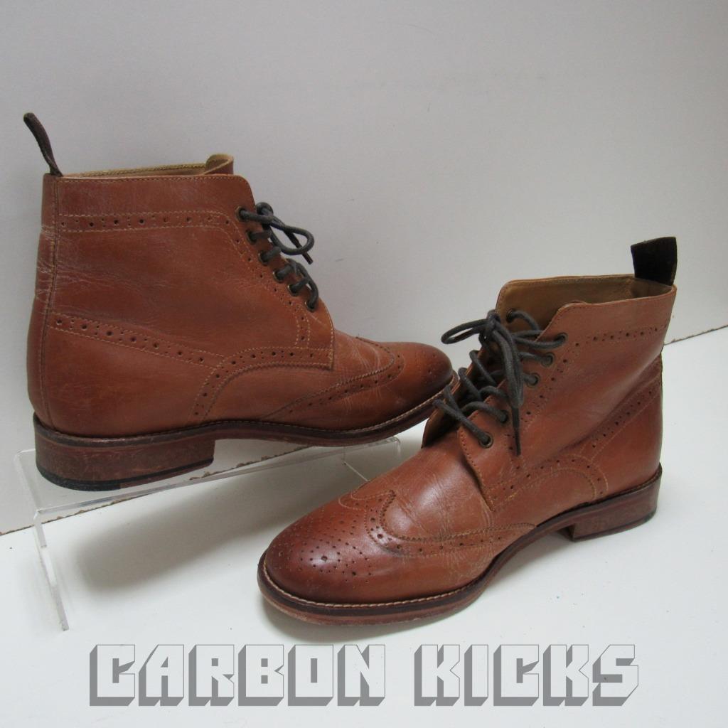 MENS JASPER CONRAN LEATHER BROGUED ANKLE BOOTS UK SIZE 7 / REF X01067