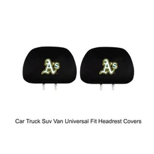 New Team ProMark MLB Oakland Athletics Head Rest Covers For Car Truck Suv Van