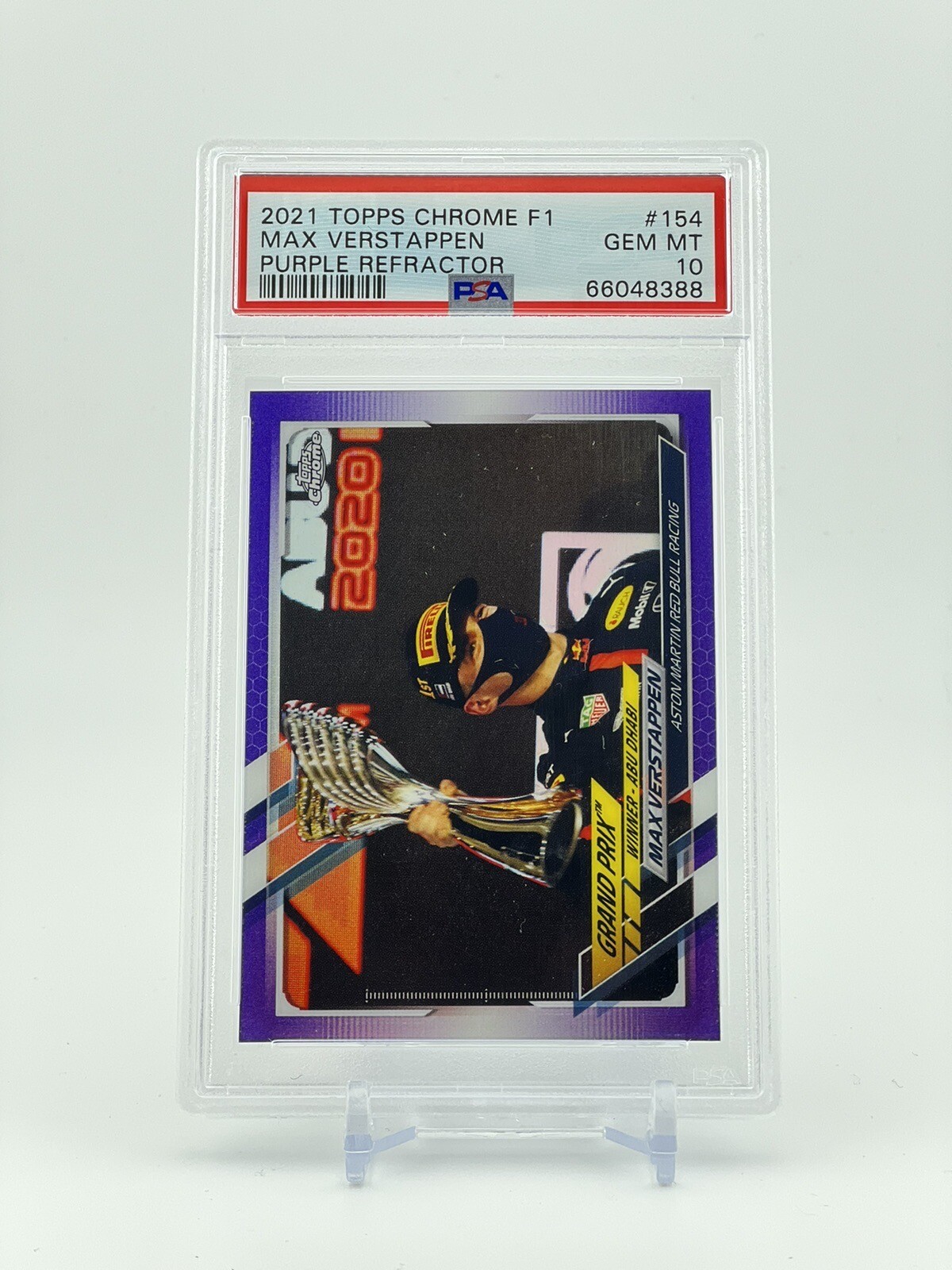 2021 Topps Chrome F1 Max Verstappen #154 Purple Refractor /399 PSA 10 GEM SP